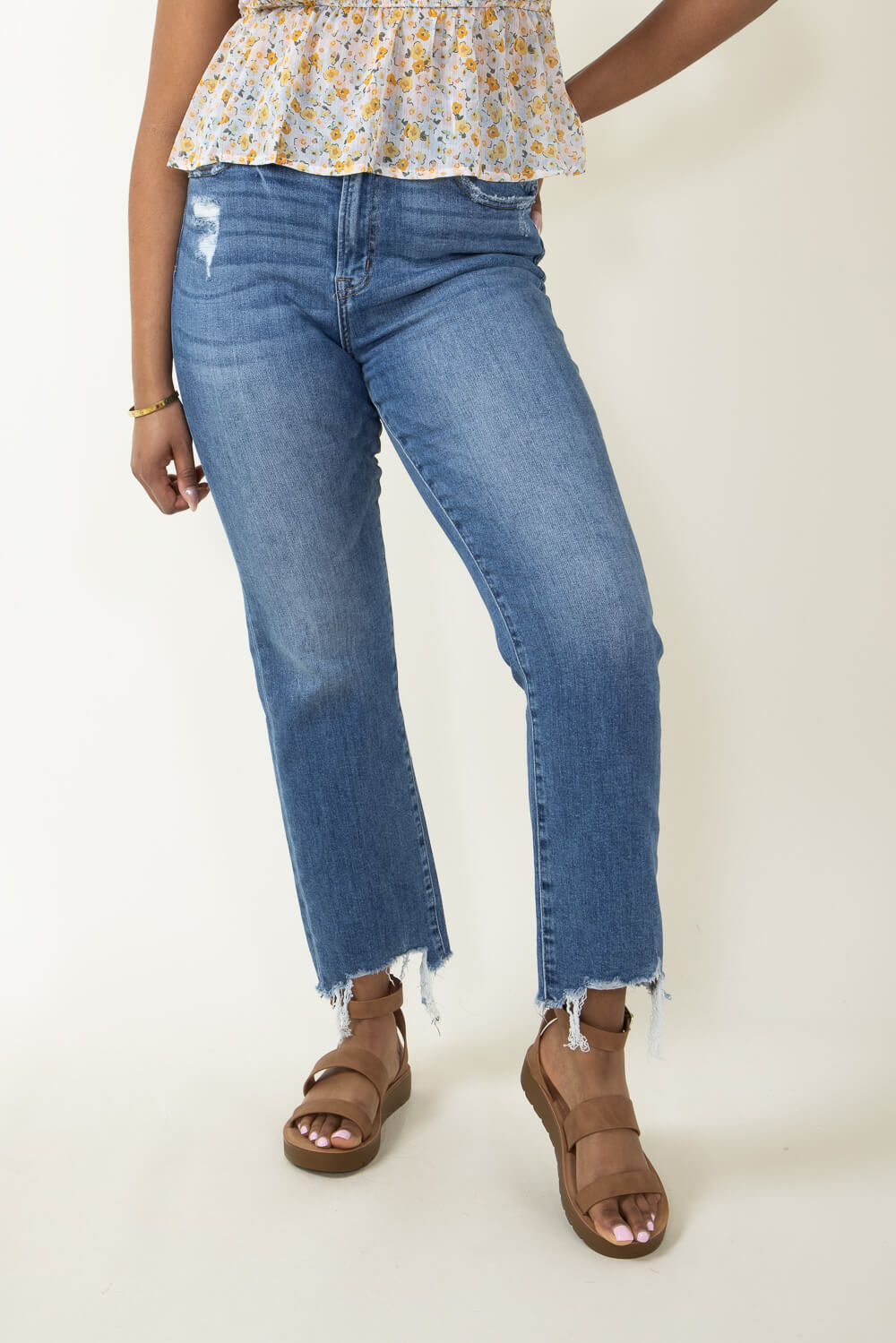 Mica High Rise Straight Crop Jeans for Women