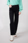 Mica Slim Wide Leg Raw Hem Jeans for Women in Black