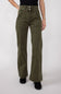 Mica Super High Waisted with Double Waistband Wide Leg Pants for Women in Fern Green