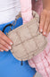 Mini Zip Puffer Bag Charm in Beige