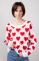 Miracle Kirigami Heart Sweater for Women in Ivory/Red