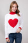 Miracle Textured Heart Sweater for Women in Ivory Red