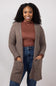 Ribbed Cardigan with Pockets for Women in Heather Mocha Bisque