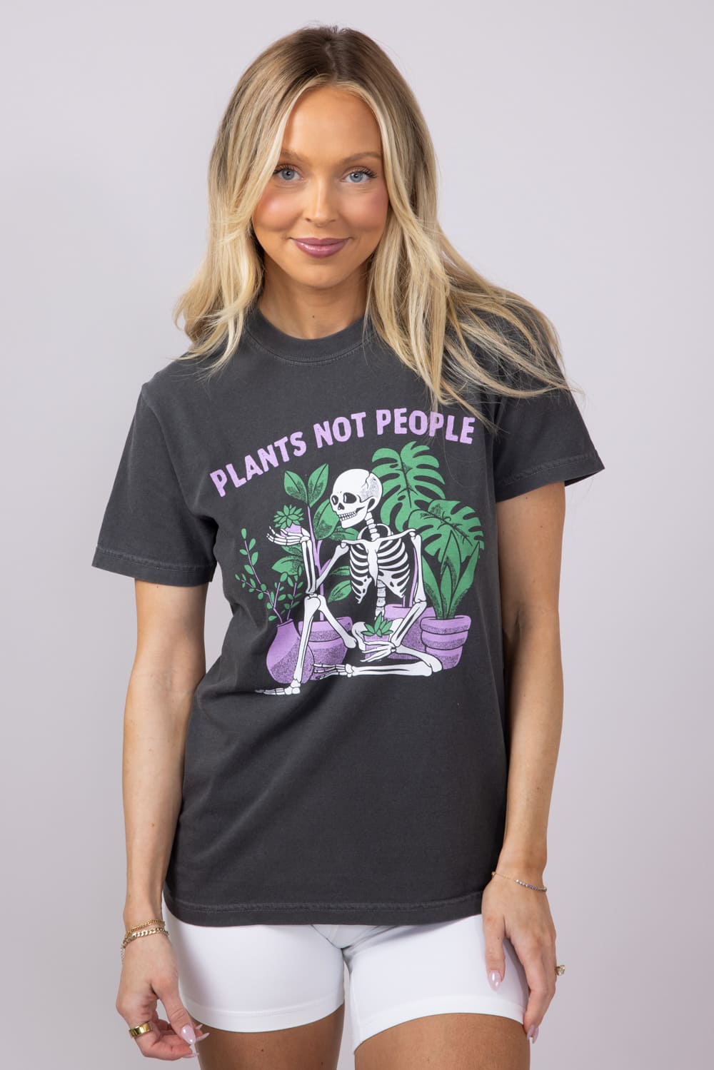 Plants Not People T-Shirt for Women in Black