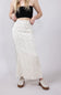 Satin Polka Dot Maxi Skirt for Women in Ivory