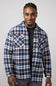 Sherpa Lined Flannel Shacket for Men in Ink