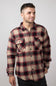 Sherpa Lined Flannel Shacket for Men in Khaki