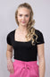 Seamless Double Layer Knit Bodysuit for Women in Black