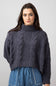 Simply Southern Braid Cropped Sweater for Women in Midnight Grey