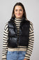 Simply Southern Faux Leather Cropped Puffer Vest for Women in Black