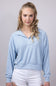 Simply Southern Geo Pattern Johnny Collar Pullover Top for Women in Ice Blue