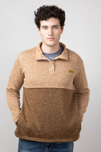 Simply Southern Quarter Snap Pullover for Men in Sand