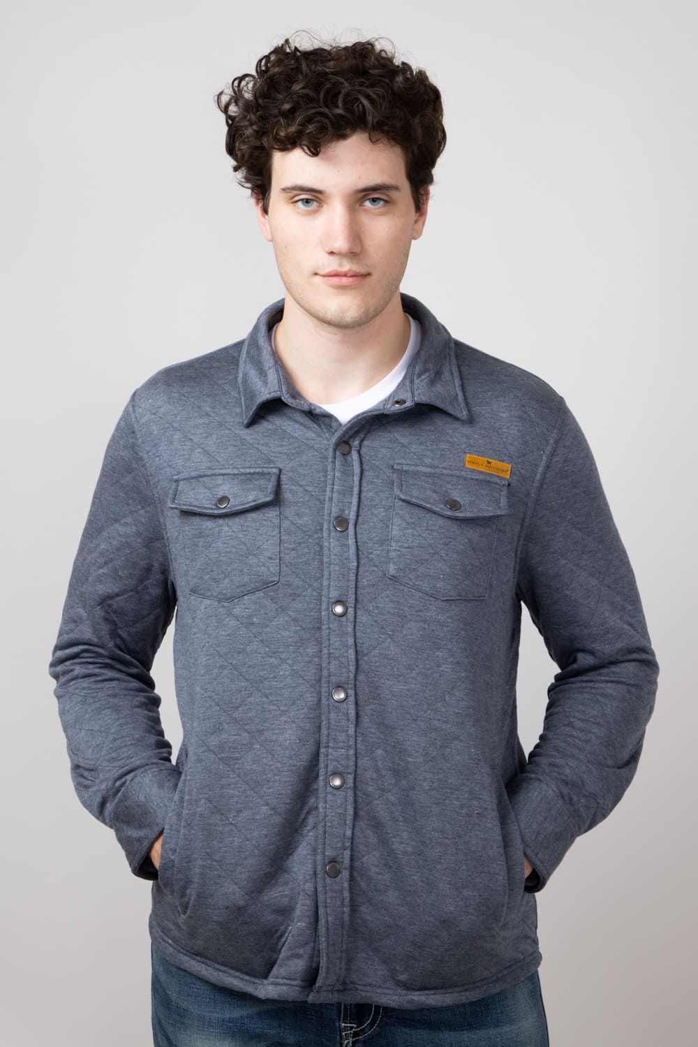 Simply Southern Quilted Shacket for Men in Slate