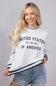 Womens Simply Southern USA 1776 Varsity Crew Sweatshirt for Women in Light Grey
