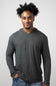 Slub Pullover Hoodie for Men in Charcoal