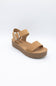Soda Detect Band Ankle Strap Sandals for Women in Tan