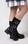Soda Warford Three Buckled Belt Boots for Women in Black