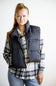 Thread & Supply Issey Cropped Puffer Vest for Women in Black