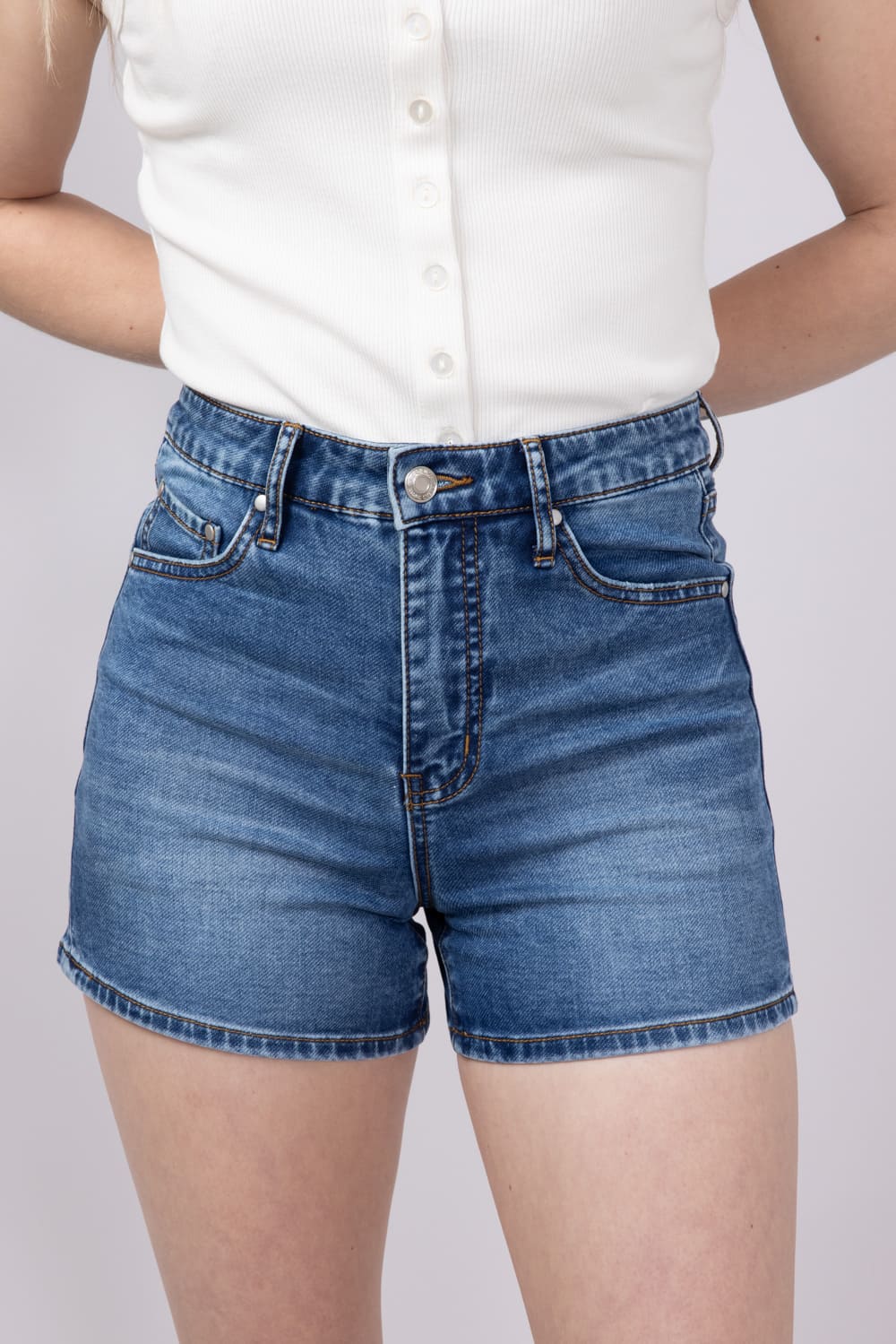 Thread & Supply Rowan Terry Mid-Rise Stretch Denim Shorts for Women