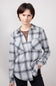 Thread & Supply Lewis Soft Luxe Button Up Shirt for Women in Black/Grey Plaid