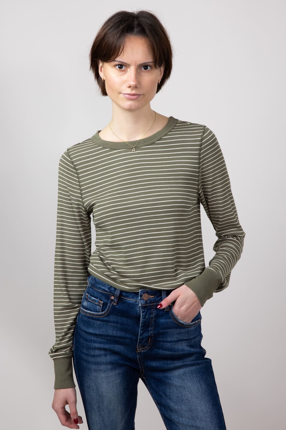 Thread & Supply Stacy Stripe Shirt for Women in Sea Turtle