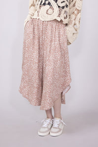 Floral Midi Skirt for Women in Pink 