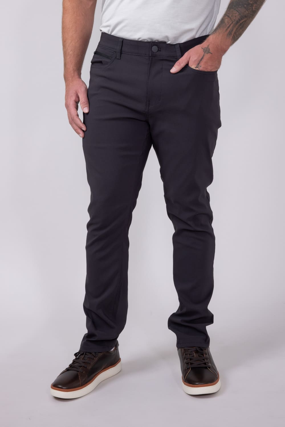 Weatherproof Vintage Faille 5 Pocket Pants for Men in Dark Grey
