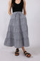 Wishlist Gingham Tiered Midi Skirt for Women in Black & White