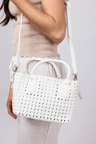 Woven Braided Beach Purse for Women in Ivory