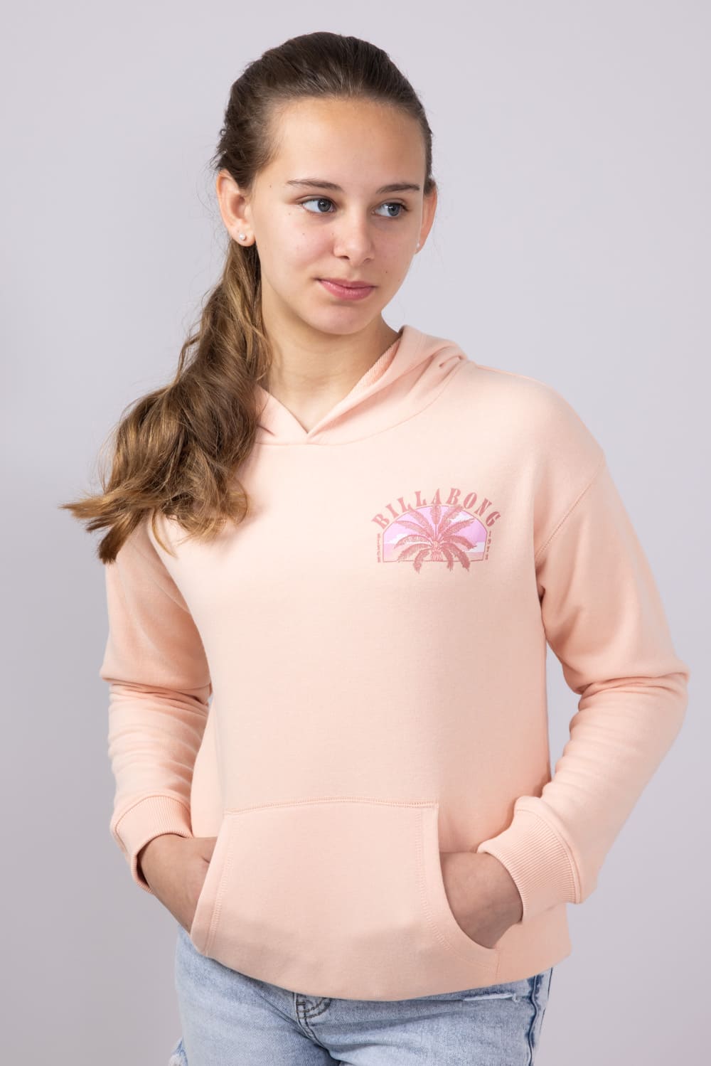 Billabong Youth Feelin’ Free Sweatshirt for Girls in Soft Peach