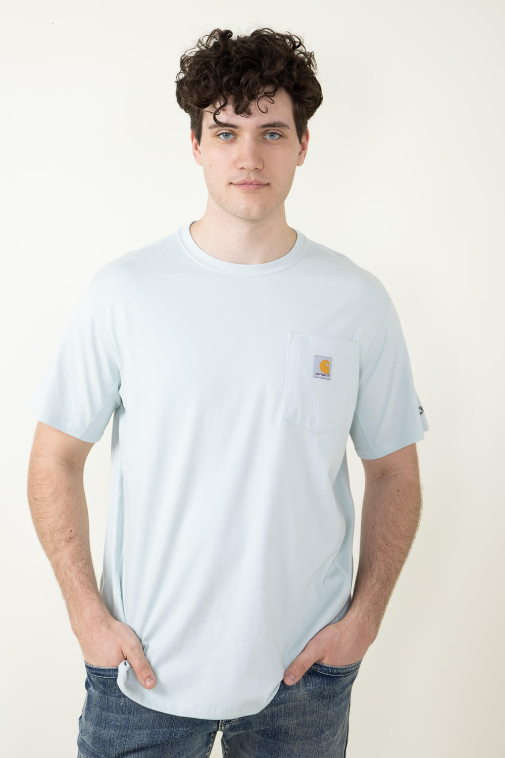 Carhartt Force Relaxed Fit Midweight Pocket T-Shirt for Men in Blue