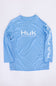 Huk Fishing Youth Pursuit Performance Crew T-Shirt for Boys in Blue