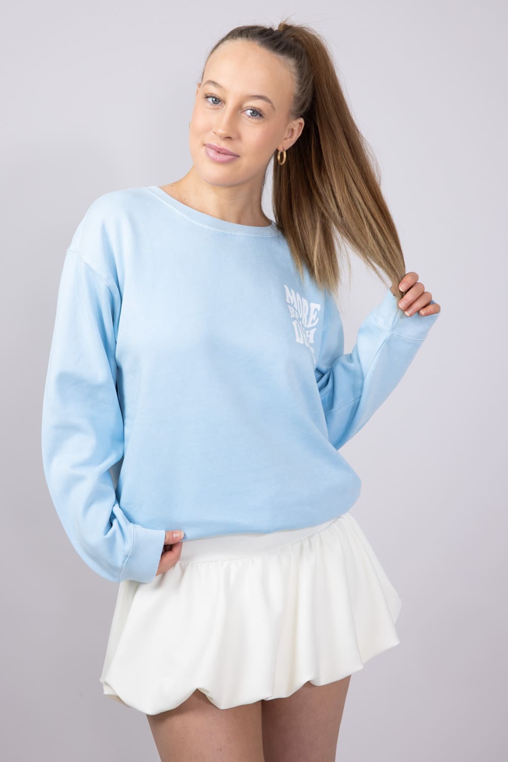 Scuba Knit Bubble Mini Skirt for Women in White