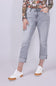 Mica Mid Rise Cuffed Straight Jeans for Women in Grey