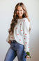 Miracle Heart Sweater for Women in Ivory/Red