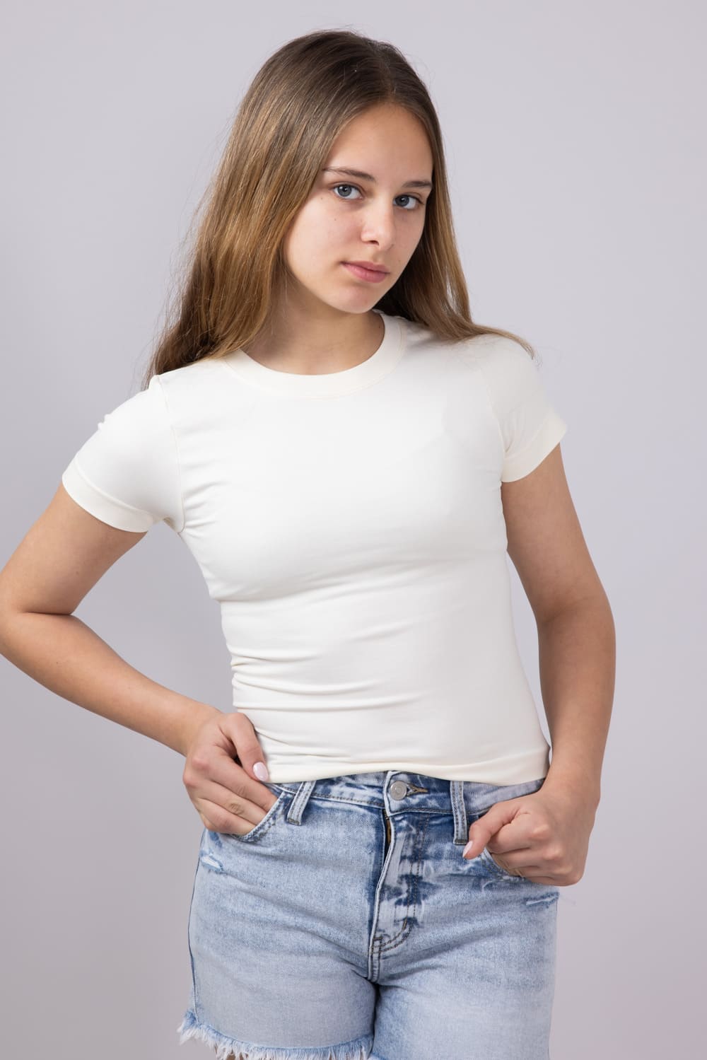 Moa Moa Seamless Shirt for Girls in White