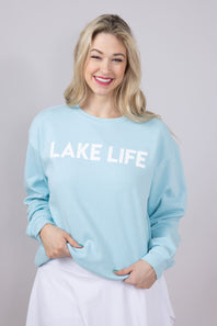 Simply Southern Womens Lake Life Sweatshirt for Women in Mint