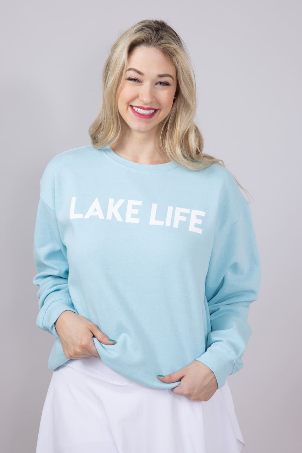 Simply Southern Womens Lake Life Sweatshirt for Women in Mint