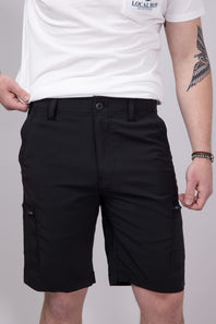 WearFirst 10" Zipper Pocket Cargo Shorts in Black