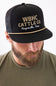 Whiskey Bent Gold Rope Trucker Hat for Men in Black