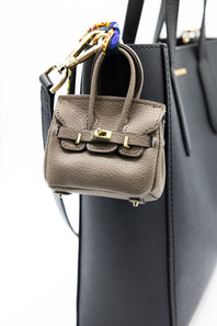 Mini Purse Charm in Taupe
