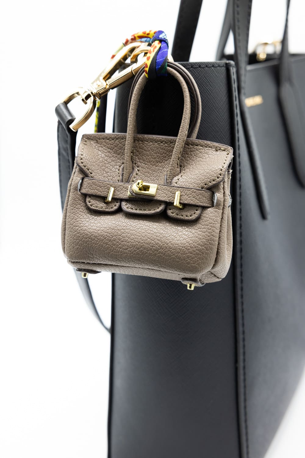 Mini Purse Charm in Taupe