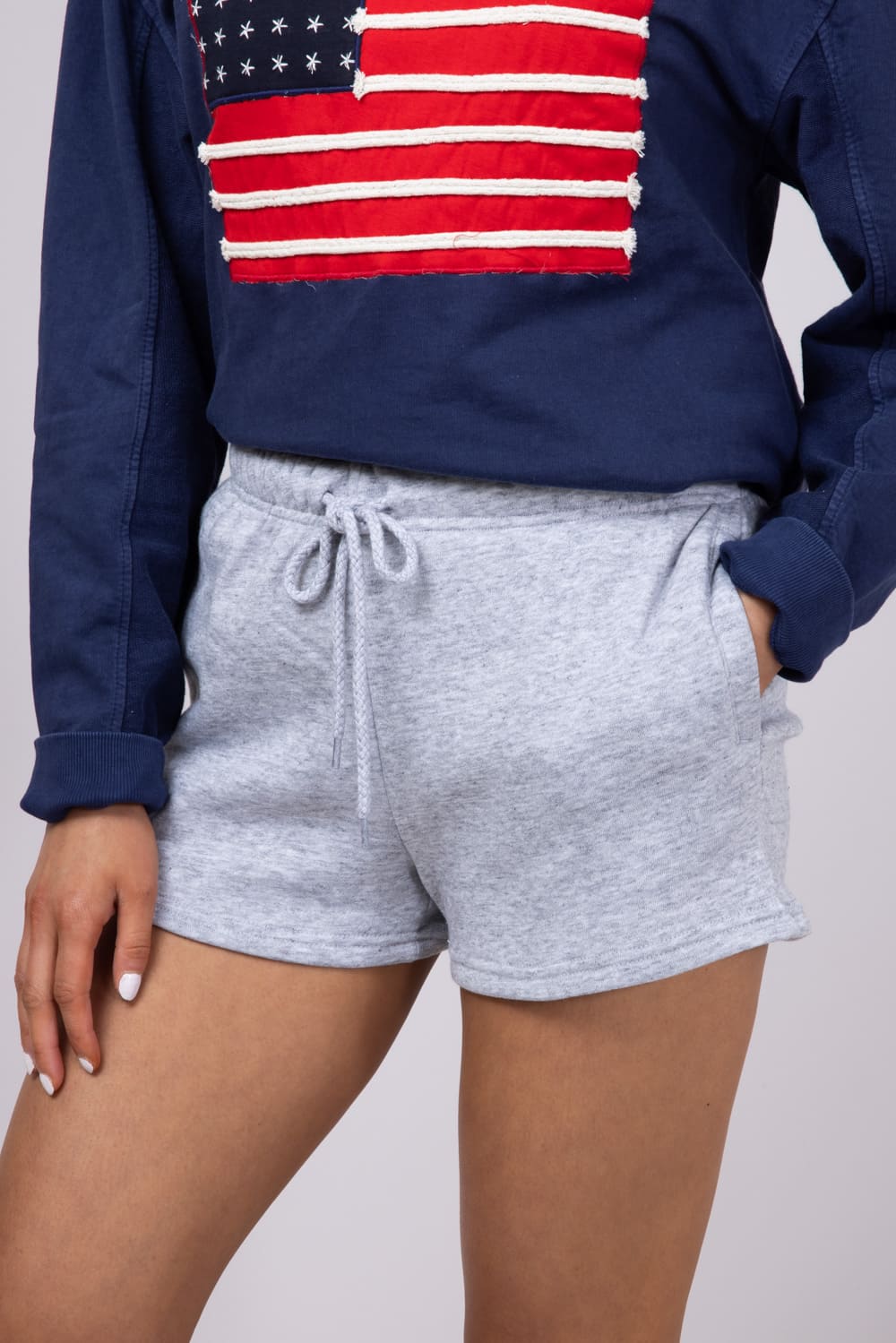 1897 Active Basic Fleece Shorts for Women in Light Grey