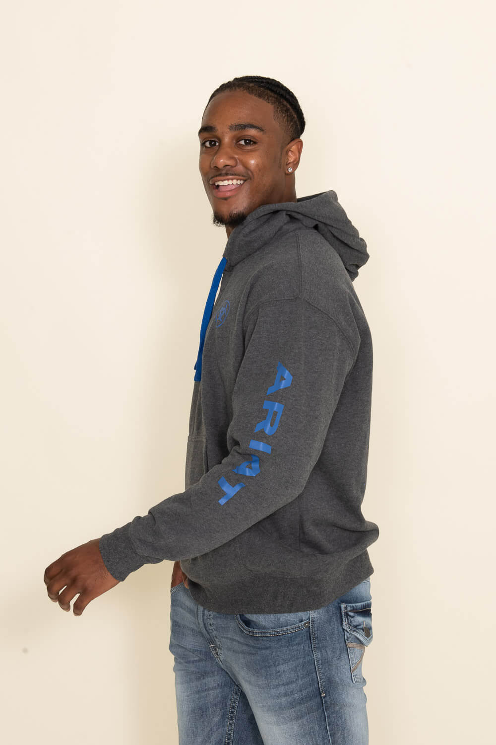 Ariat Logo Hoodie for Men in Grey