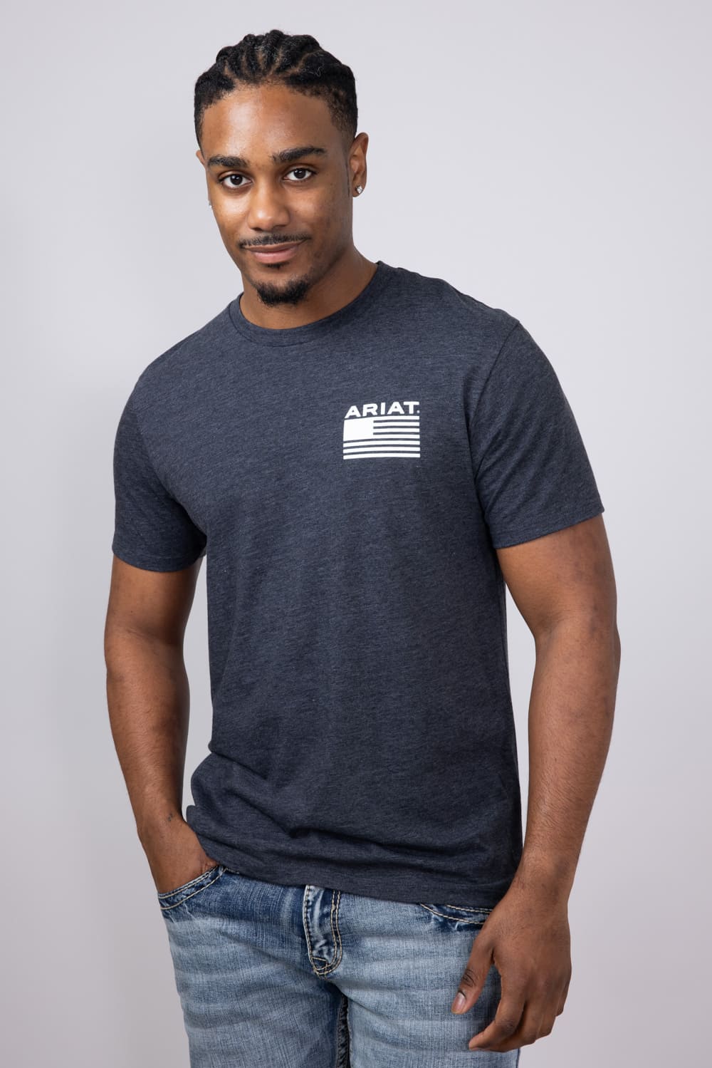 Ariat RWB T-Shirt for Men in Charcoal Heather