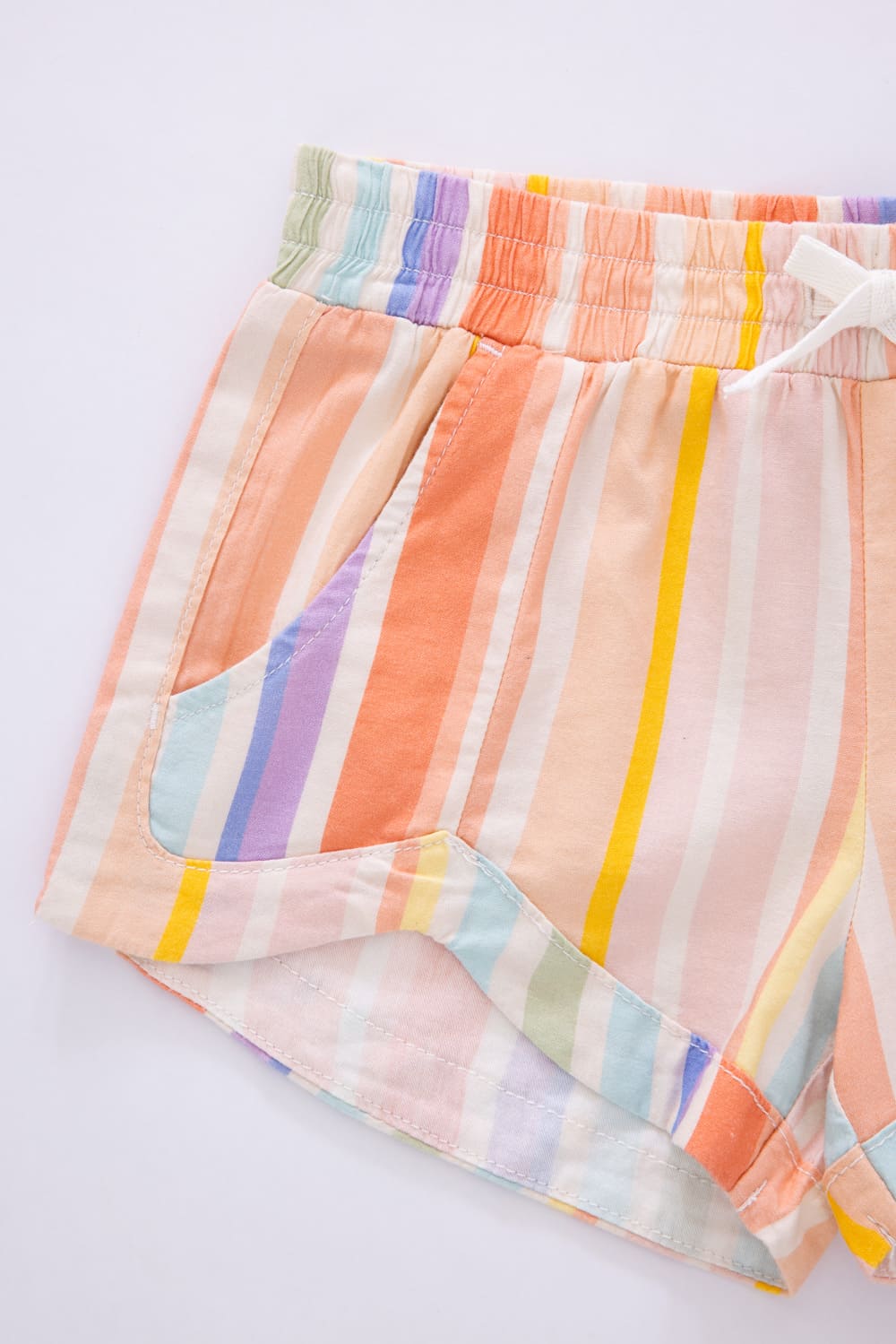 Billabong Youth Mad For You Stripe Elastic Waist Shorts for Girls in Multi 