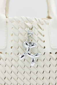 Balloon Dog Purse Charm in Silver