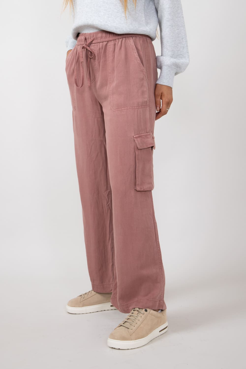 Cargo Drawstring Pants for Women in Marsala