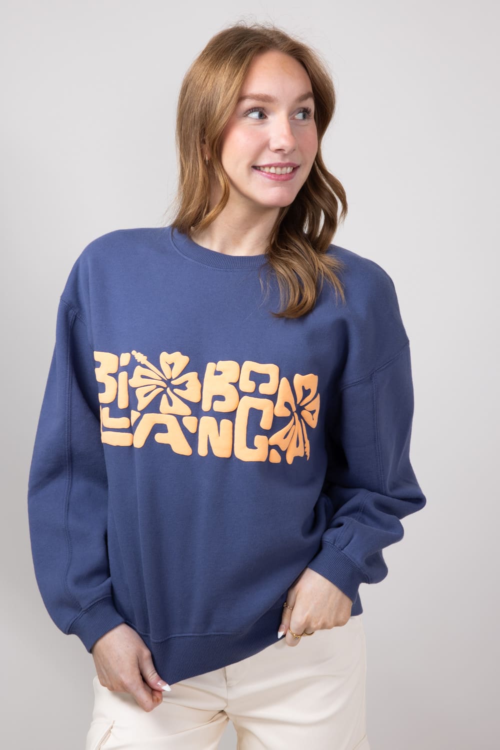 Billabong Tiki Vibe Kendall Crewneck for Women in Blue Surf