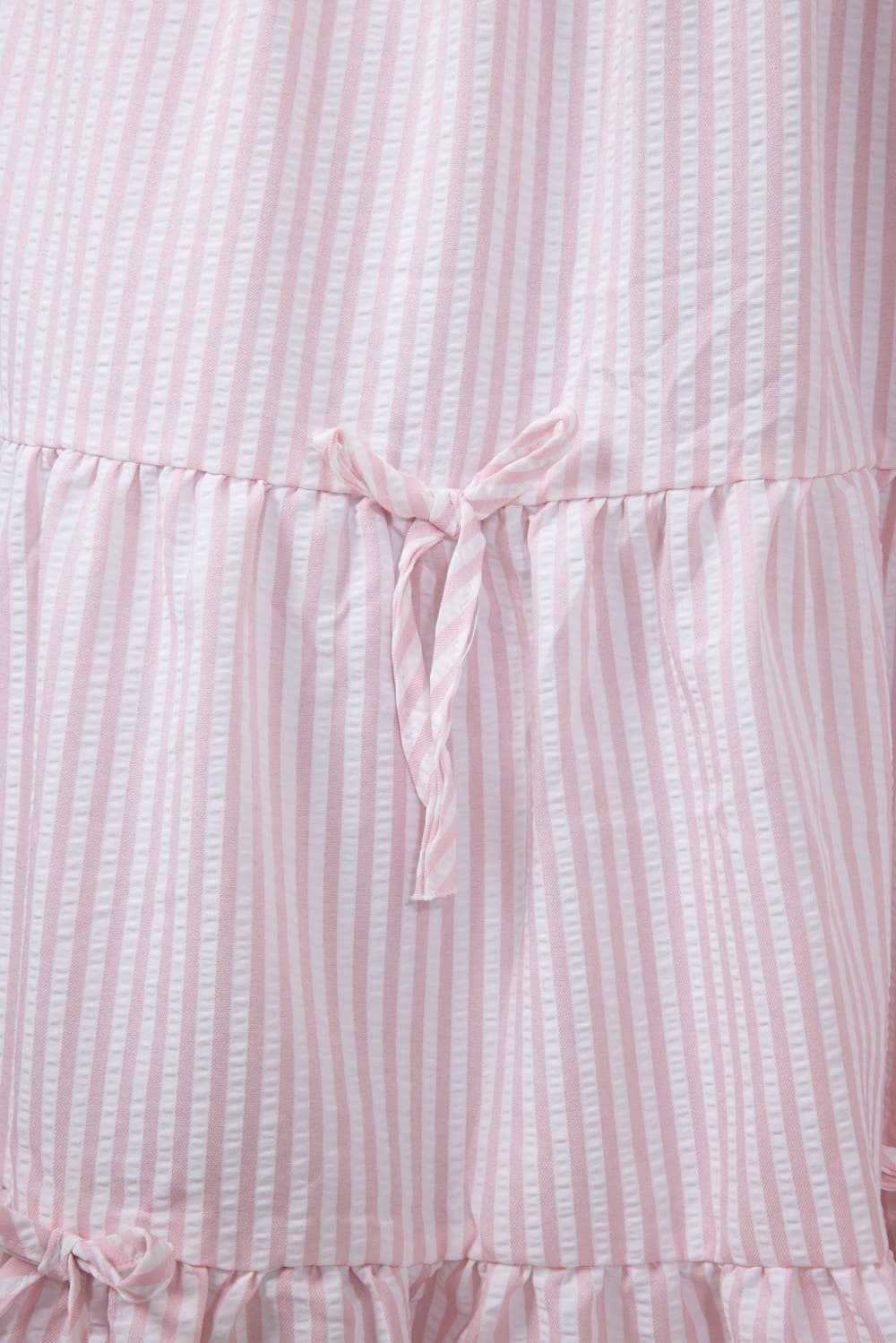 Bow Tiered Stripe Maxi Skirt for Women in Pink
